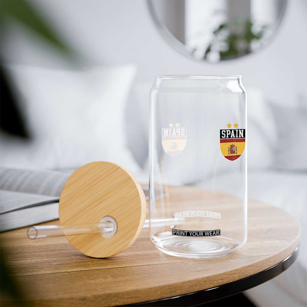 Spain 2nd Star Espana Football Crest Glass Can