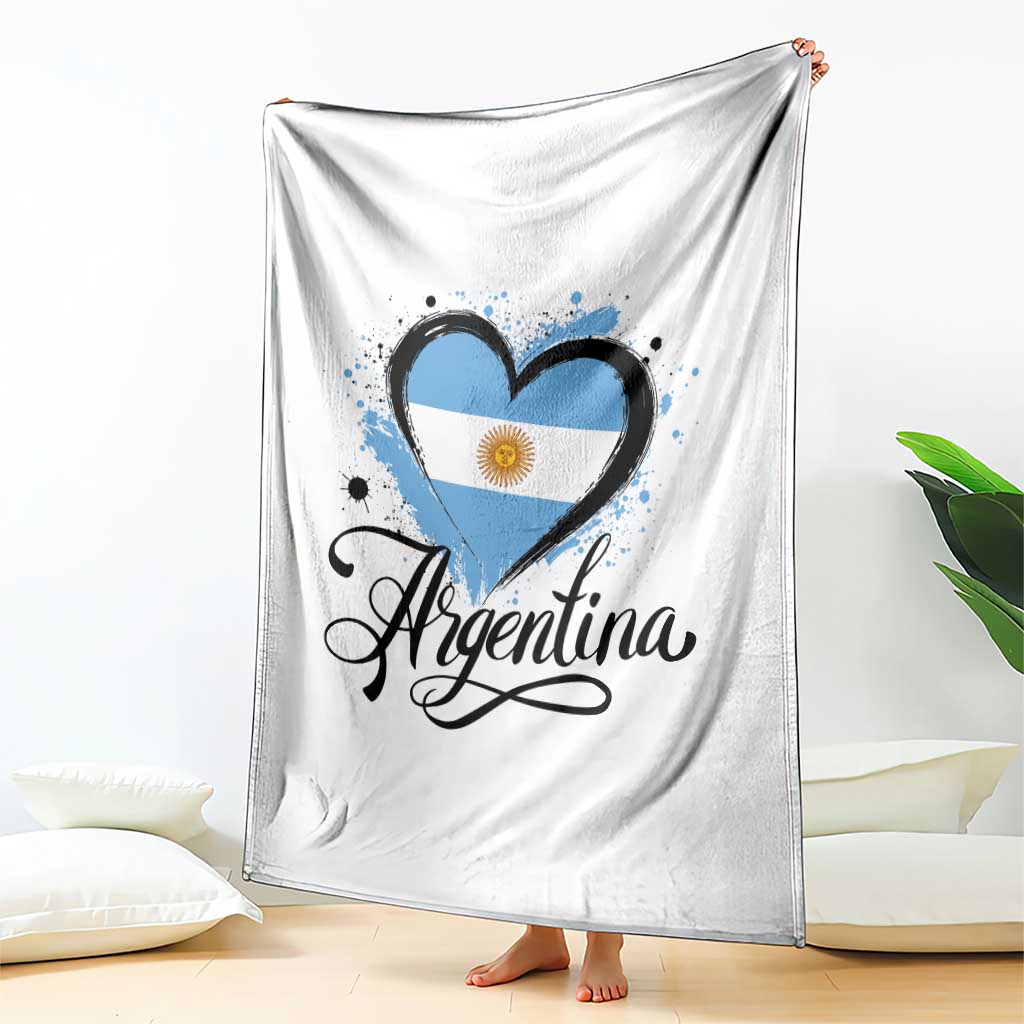 Argentina Heart Argentinian Flag Sun of May Patriotic Throw Blanket