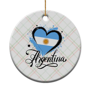Argentina Heart Argentinian Flag Sun of May Patriotic Ceramic Ornament