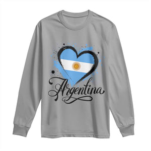 Argentina Heart Argentinian Flag Sun of May Patriotic Long Sleeve Shirt