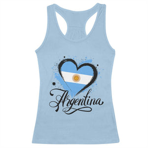 Argentina Heart Argentinian Flag Sun of May Patriotic Racerback Tank Top
