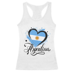 Argentina Heart Argentinian Flag Sun of May Patriotic Racerback Tank Top