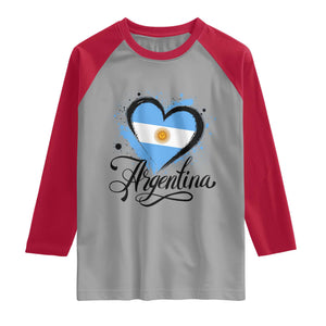 Argentina Heart Argentinian Flag Sun of May Patriotic Raglan Shirt