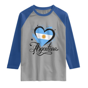 Argentina Heart Argentinian Flag Sun of May Patriotic Raglan Shirt