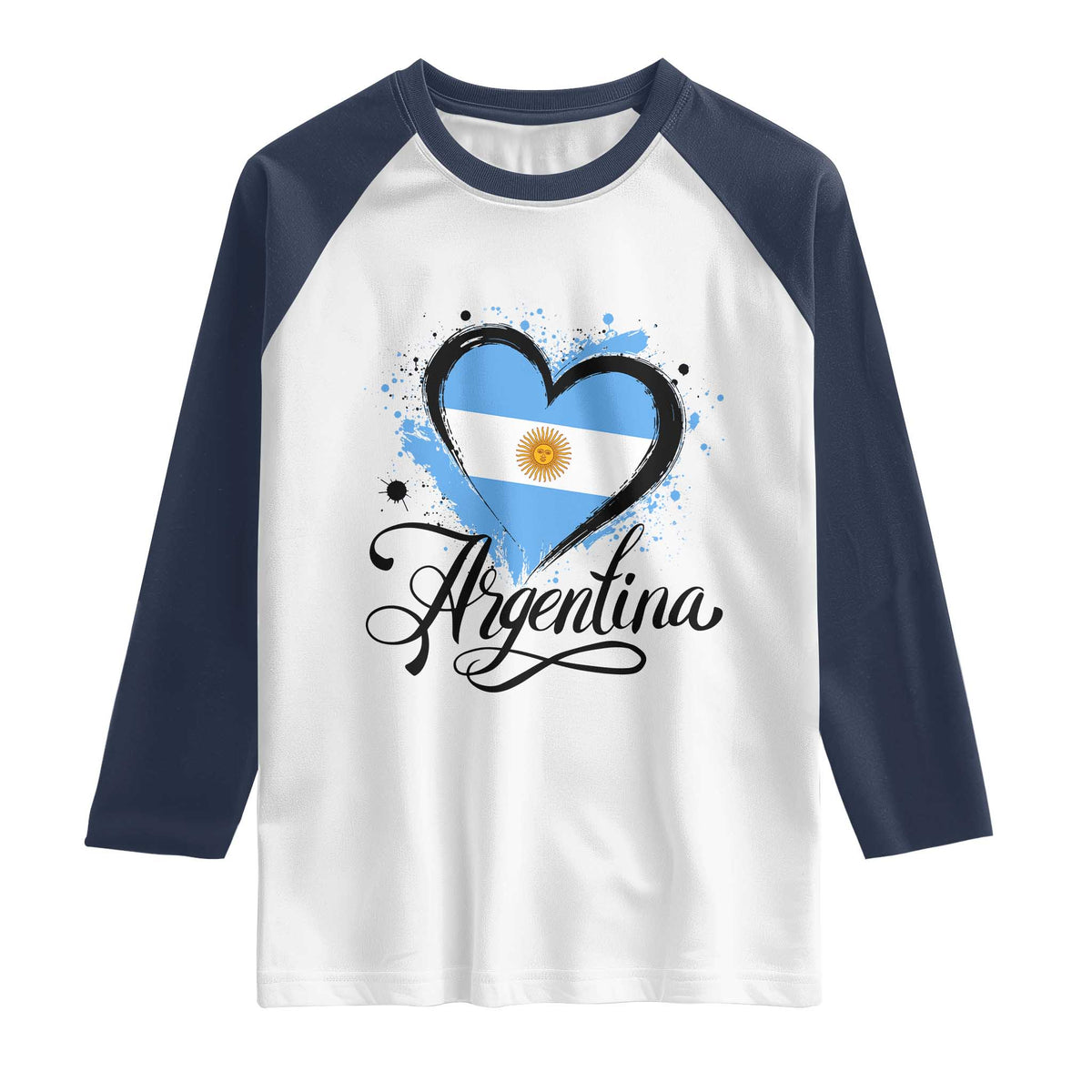 Argentina Heart Argentinian Flag Sun of May Patriotic Raglan Shirt