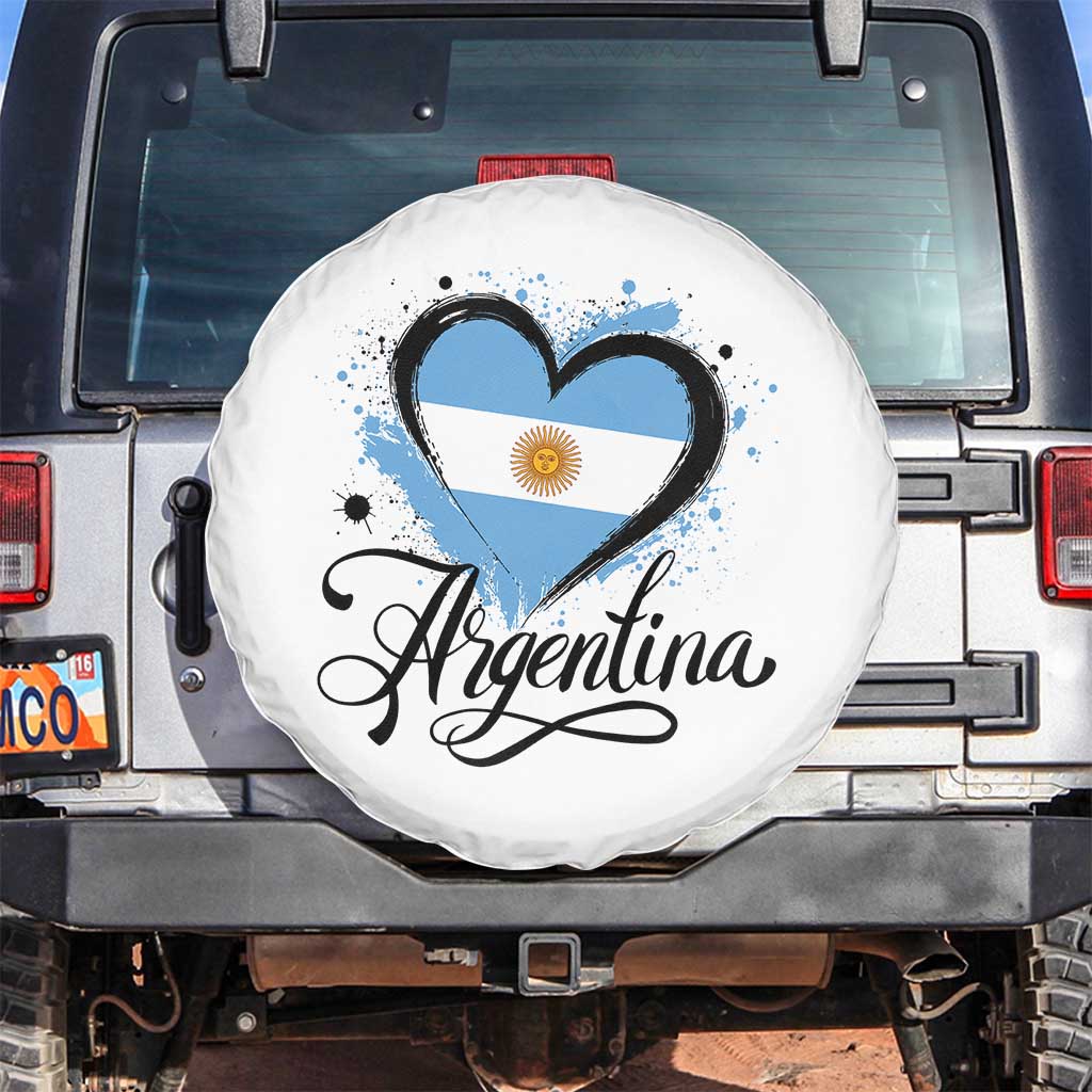 Argentina Heart Argentinian Flag Sun of May Patriotic Spare Tire Cover