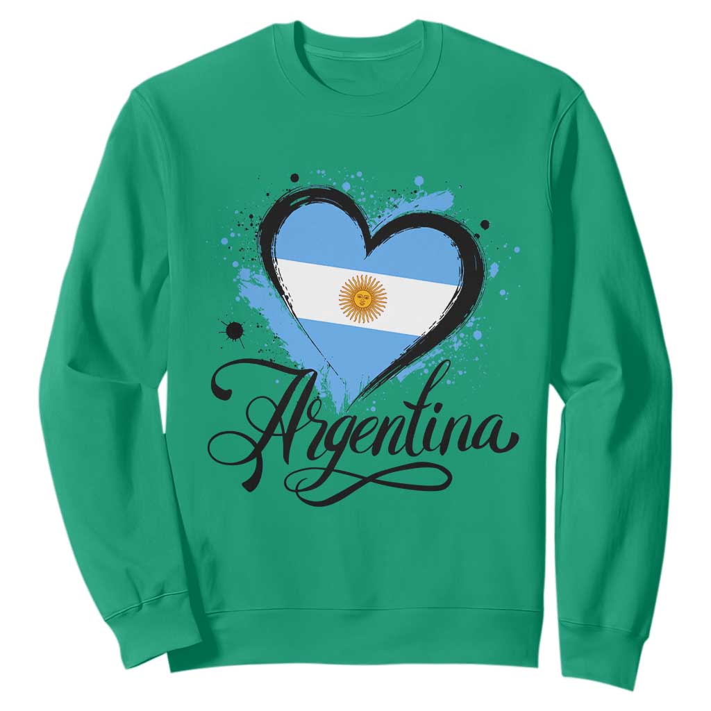 Argentina Heart Argentinian Flag Sun of May Patriotic Sweatshirt
