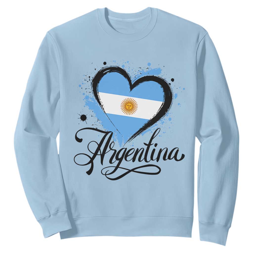 Argentina Heart Argentinian Flag Sun of May Patriotic Sweatshirt