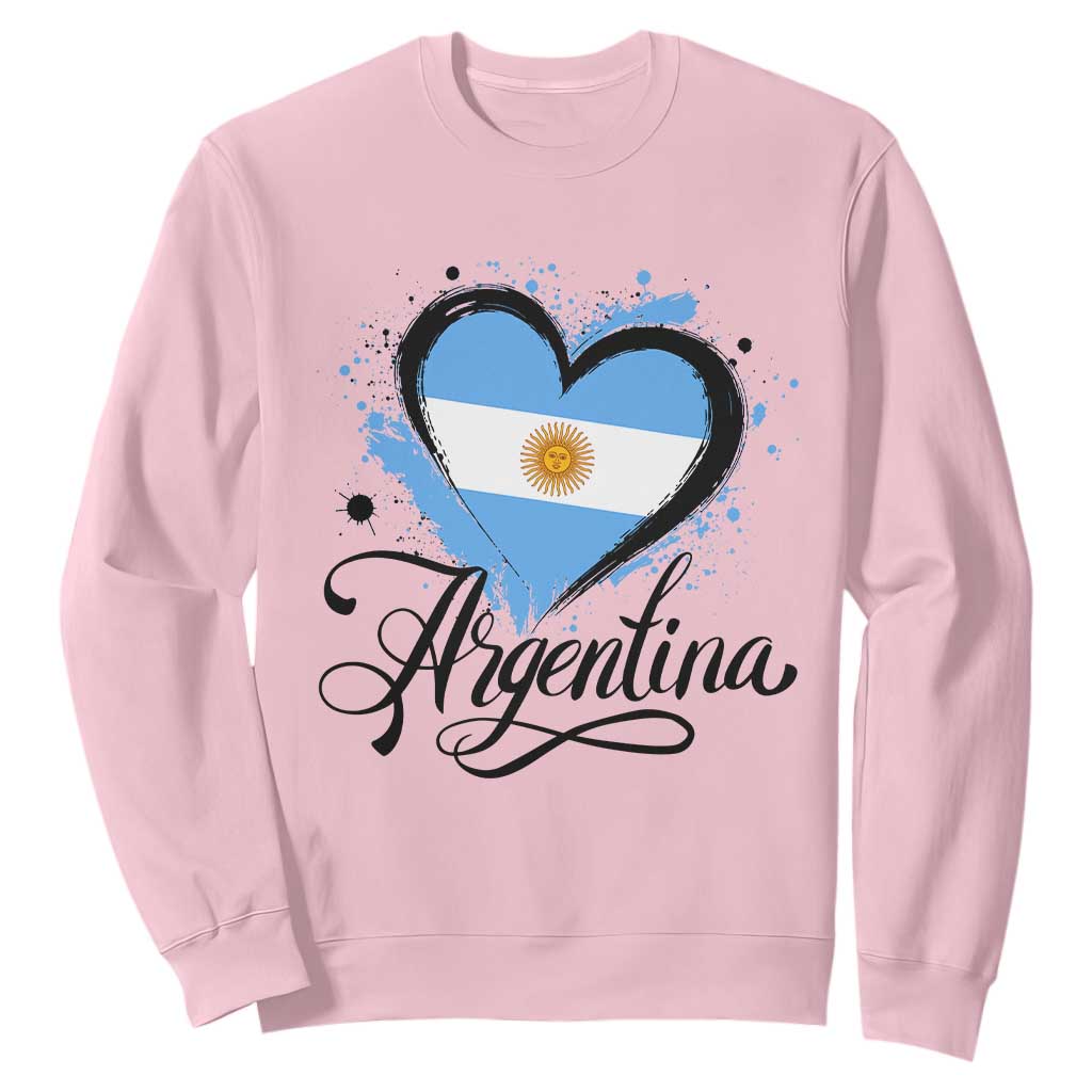 Argentina Heart Argentinian Flag Sun of May Patriotic Sweatshirt
