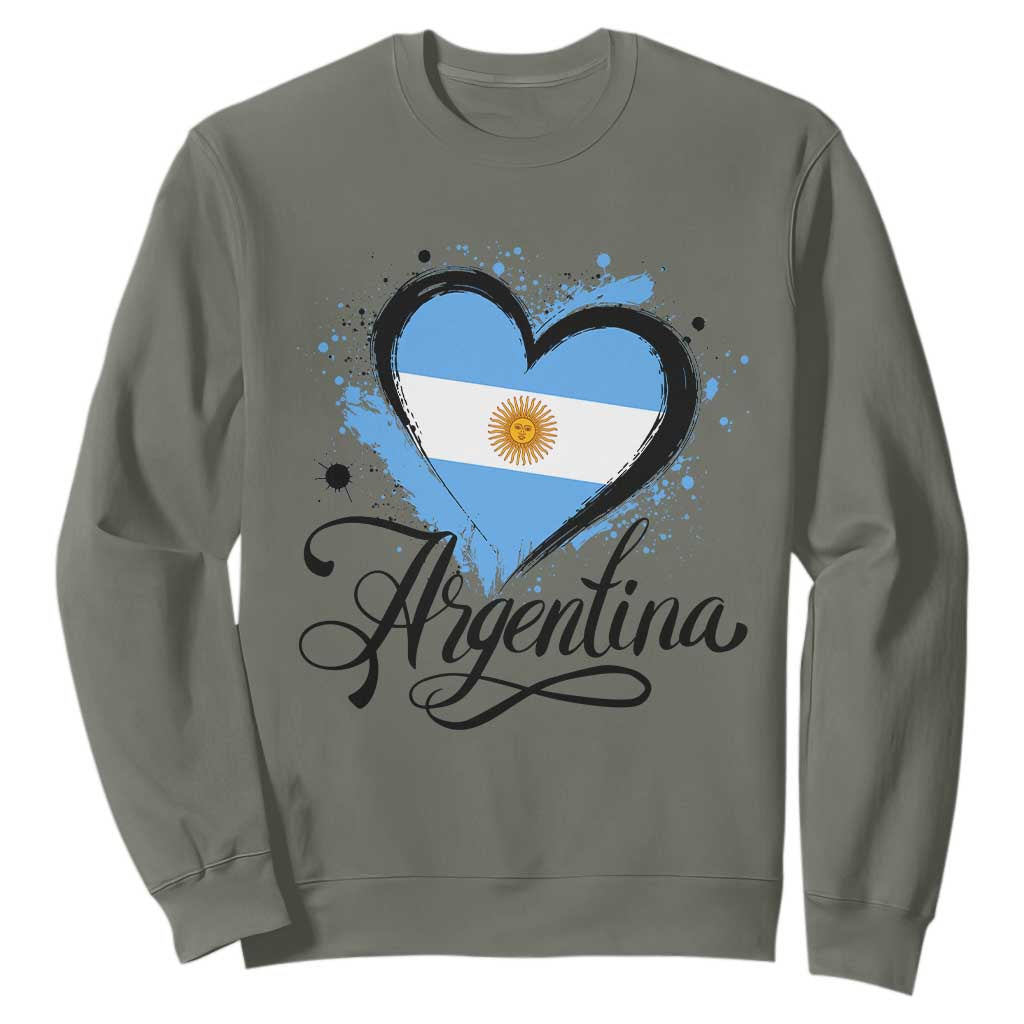 Argentina Heart Argentinian Flag Sun of May Patriotic Sweatshirt