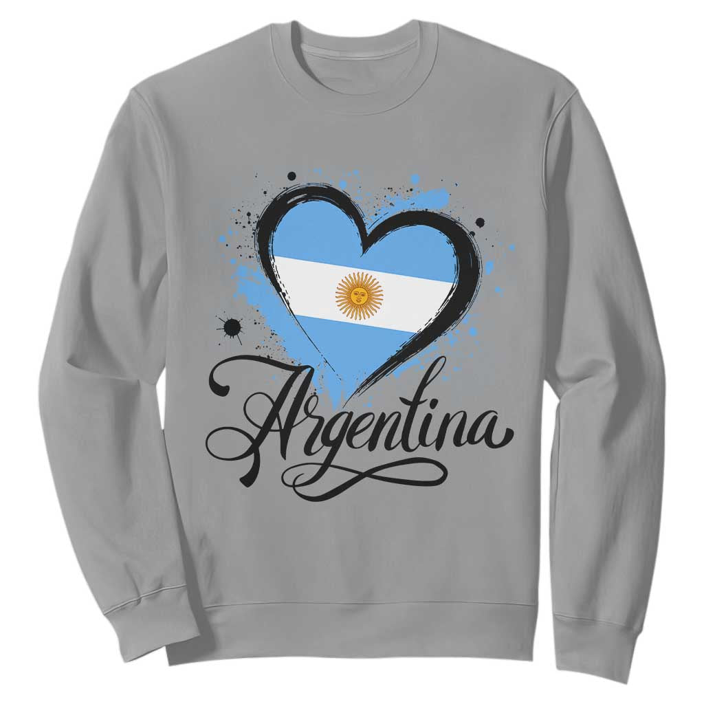 Argentina Heart Argentinian Flag Sun of May Patriotic Sweatshirt