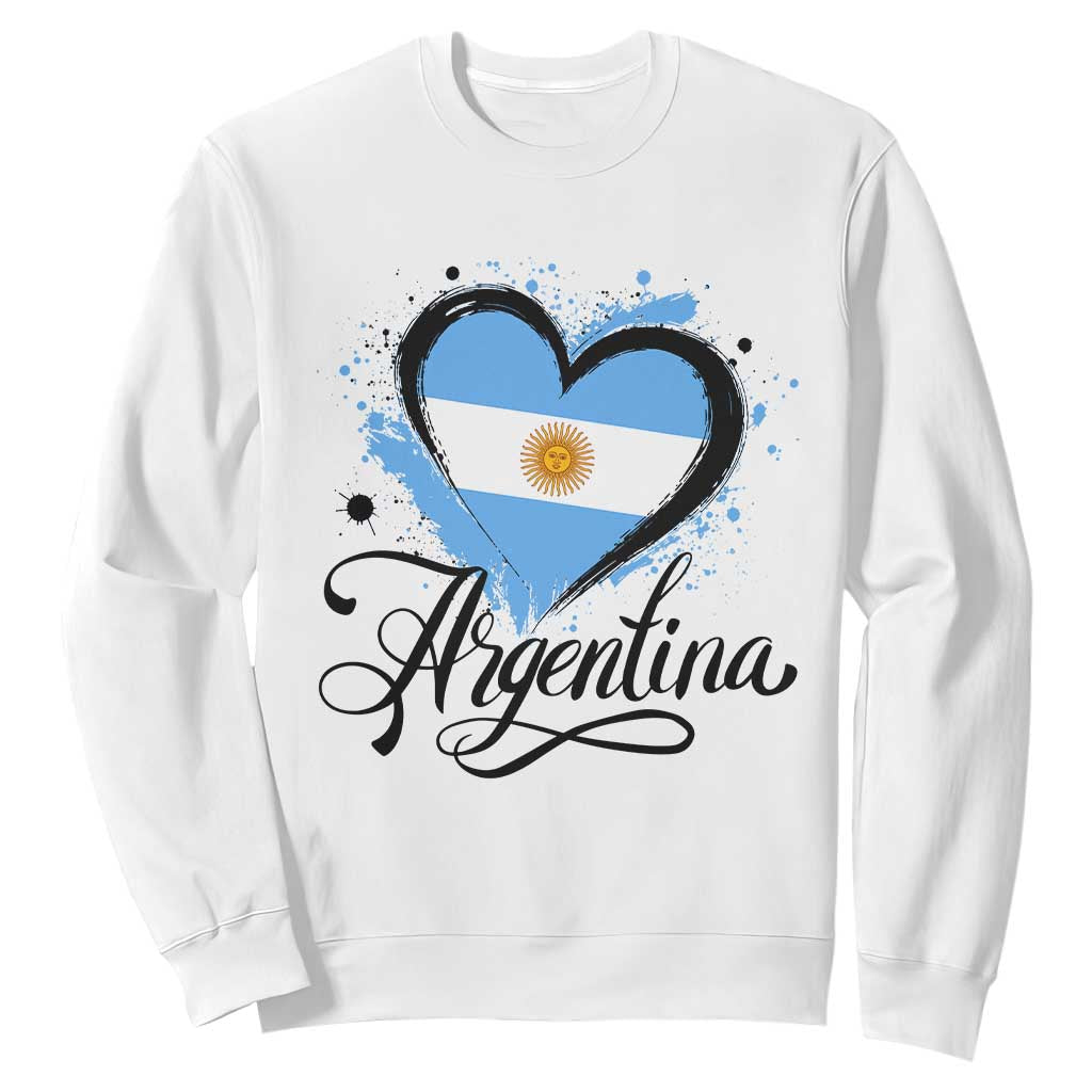 Argentina Heart Argentinian Flag Sun of May Patriotic Sweatshirt