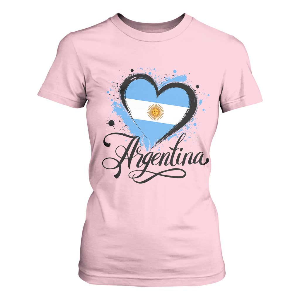 Argentina Heart Argentinian Flag Sun of May Patriotic T Shirt For Women
