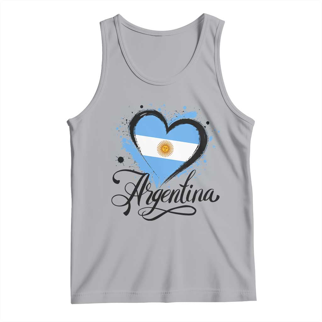 Argentina Heart Argentinian Flag Sun of May Patriotic Tank Top