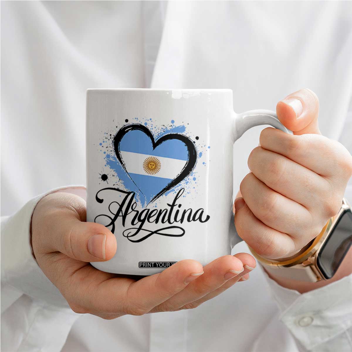 Argentina Heart Argentinian Flag Sun of May Patriotic Coffee Mug