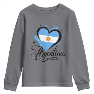 Argentina Heart Argentinian Flag Sun of May Patriotic Youth Sweatshirt