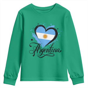 Argentina Heart Argentinian Flag Sun of May Patriotic Youth Sweatshirt