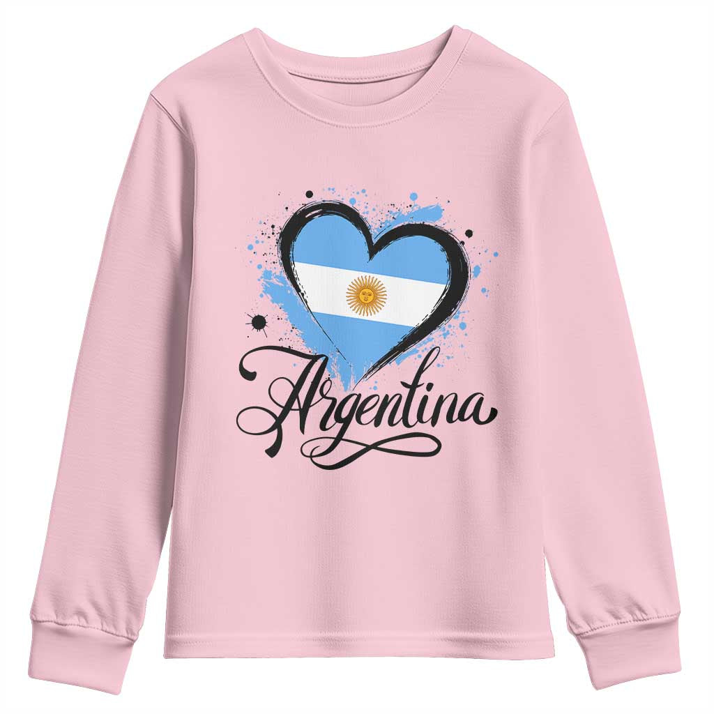 Argentina Heart Argentinian Flag Sun of May Patriotic Youth Sweatshirt