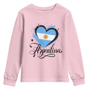 Argentina Heart Argentinian Flag Sun of May Patriotic Youth Sweatshirt