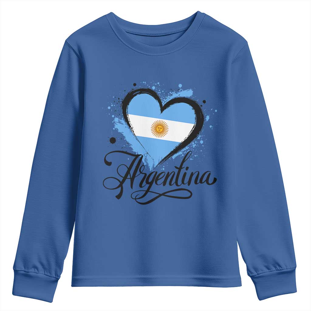 Argentina Heart Argentinian Flag Sun of May Patriotic Youth Sweatshirt
