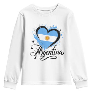 Argentina Heart Argentinian Flag Sun of May Patriotic Youth Sweatshirt