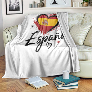 Espana Heart Spanish Flag Patriotic Spain Pride Throw Blanket