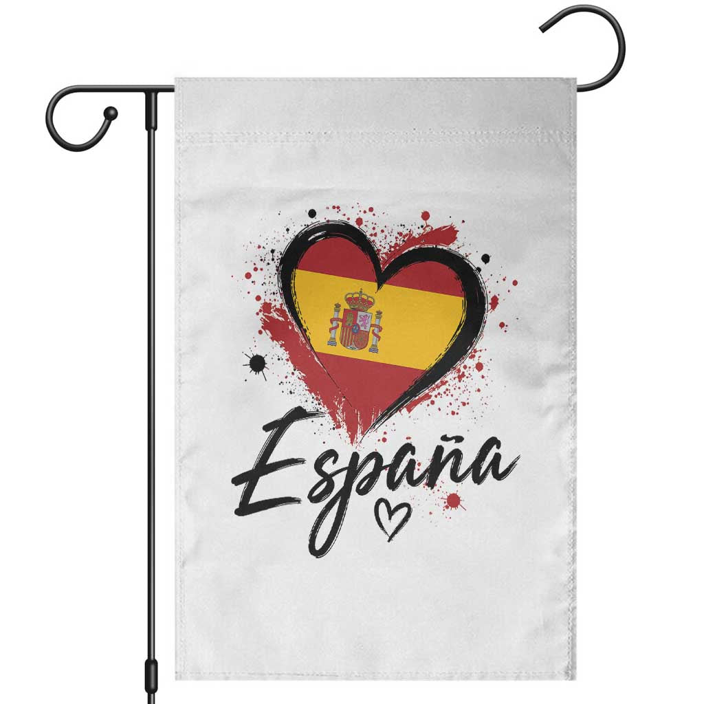 Espana Heart Spanish Flag Patriotic Spain Pride Garden Flag TS11 White Print Your Wear