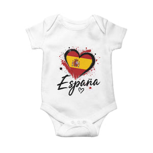 Espana Heart Spanish Flag Patriotic Spain Pride Baby Onesie