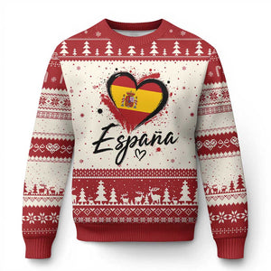 Espana Heart Spanish Flag Patriotic Spain Pride Ugly Christmas Sweater