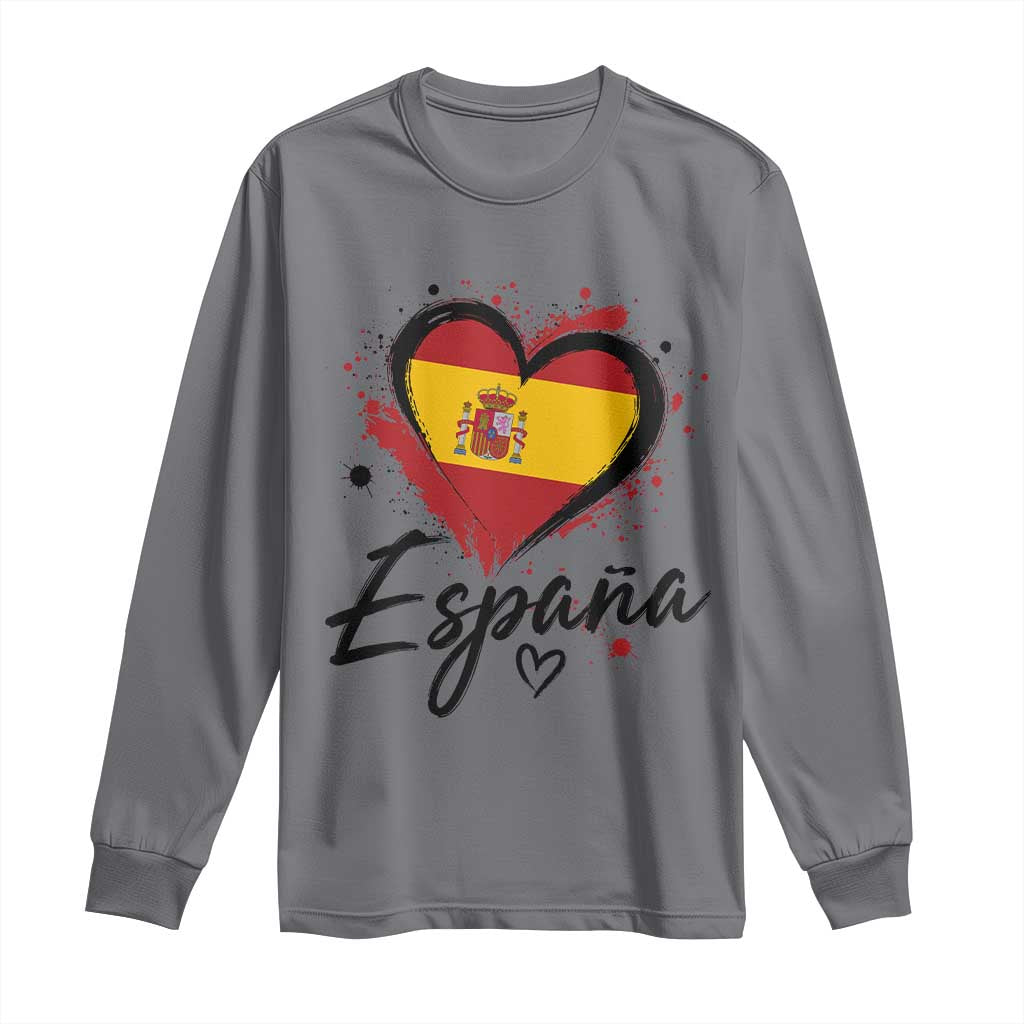 Espana Heart Spanish Flag Patriotic Spain Pride Long Sleeve Shirt