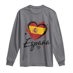 Espana Heart Spanish Flag Patriotic Spain Pride Long Sleeve Shirt