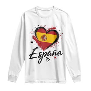 Espana Heart Spanish Flag Patriotic Spain Pride Long Sleeve Shirt