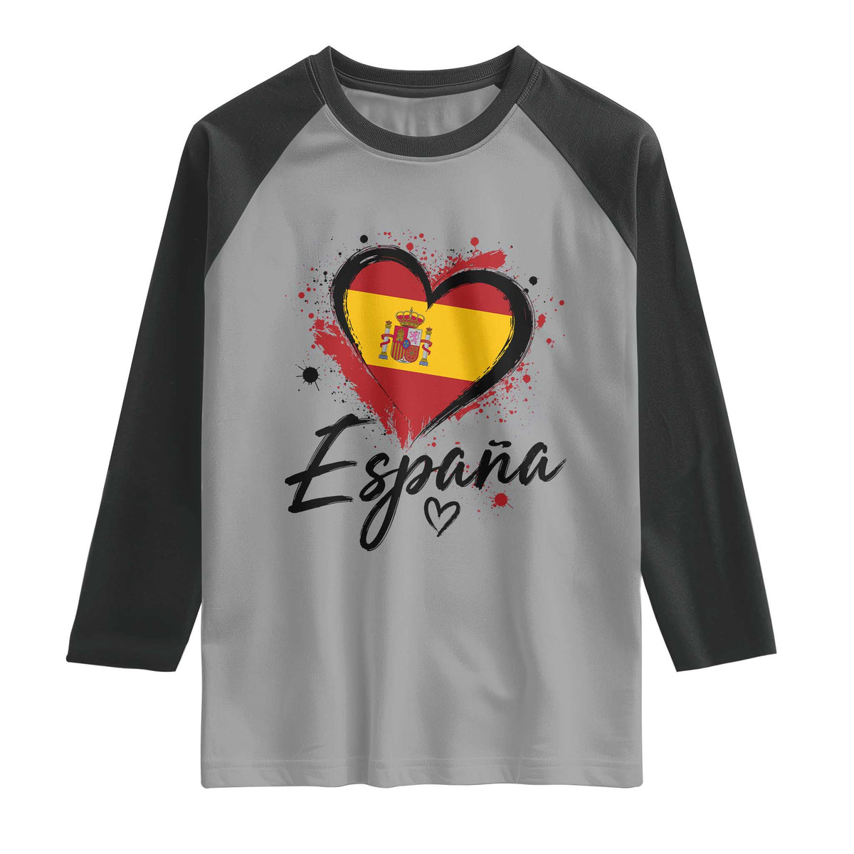 Espana Heart Spanish Flag Patriotic Spain Pride Raglan Shirt