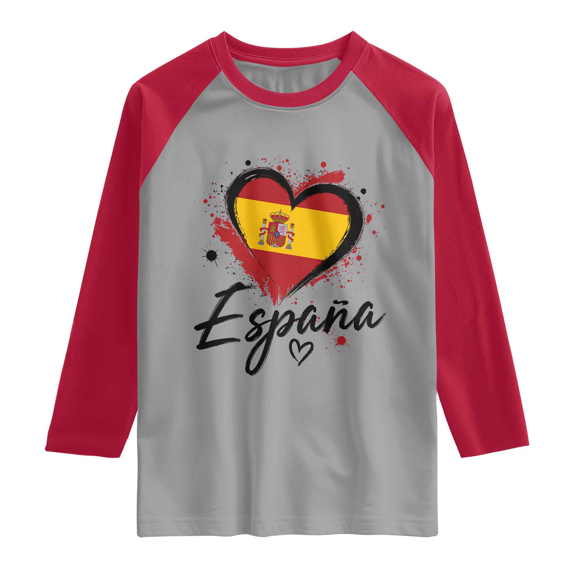 Espana Heart Spanish Flag Patriotic Spain Pride Raglan Shirt