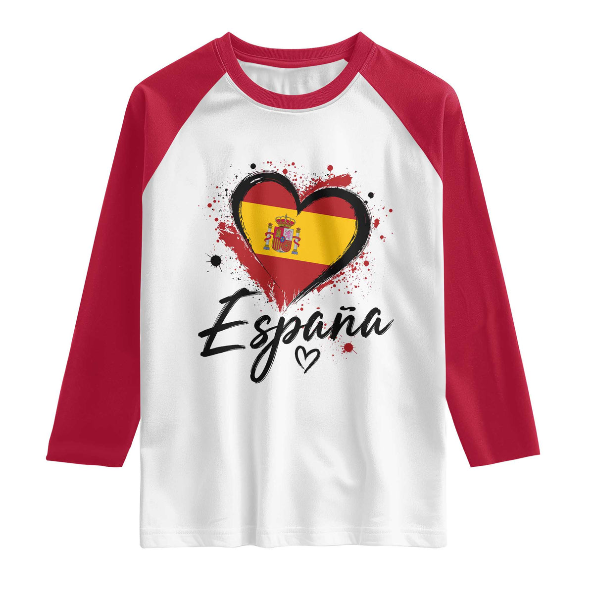 Espana Heart Spanish Flag Patriotic Spain Pride Raglan Shirt
