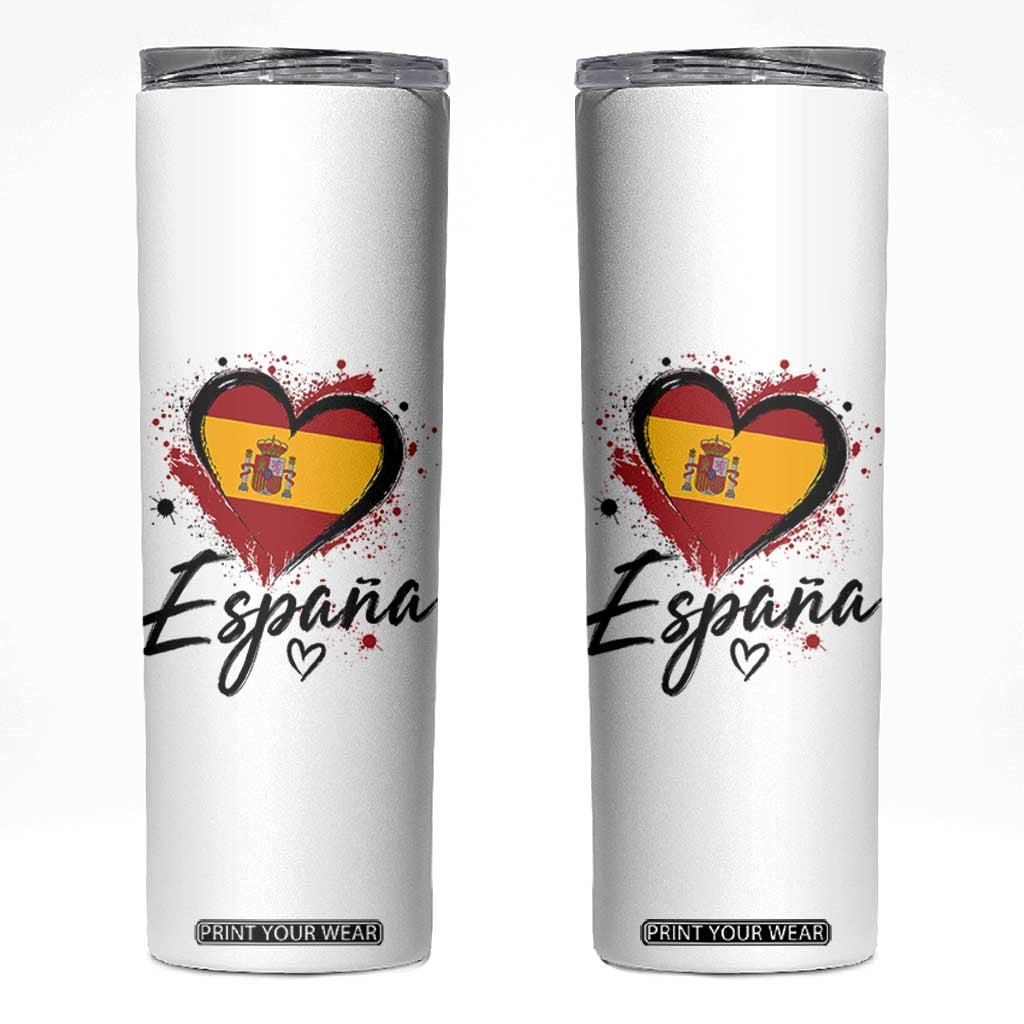 Espana Heart Spanish Flag Patriotic Spain Pride Skinny Tumbler