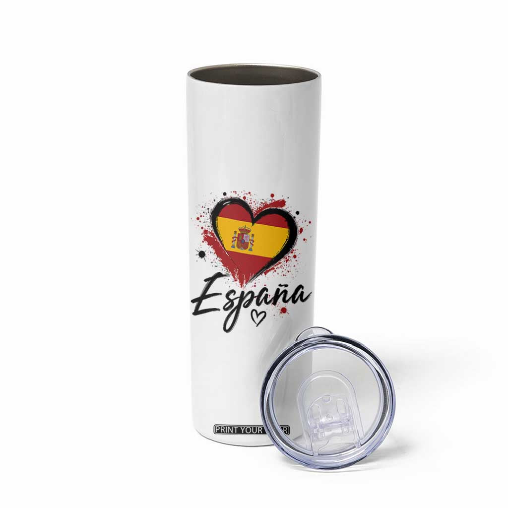 Espana Heart Spanish Flag Patriotic Spain Pride Skinny Tumbler