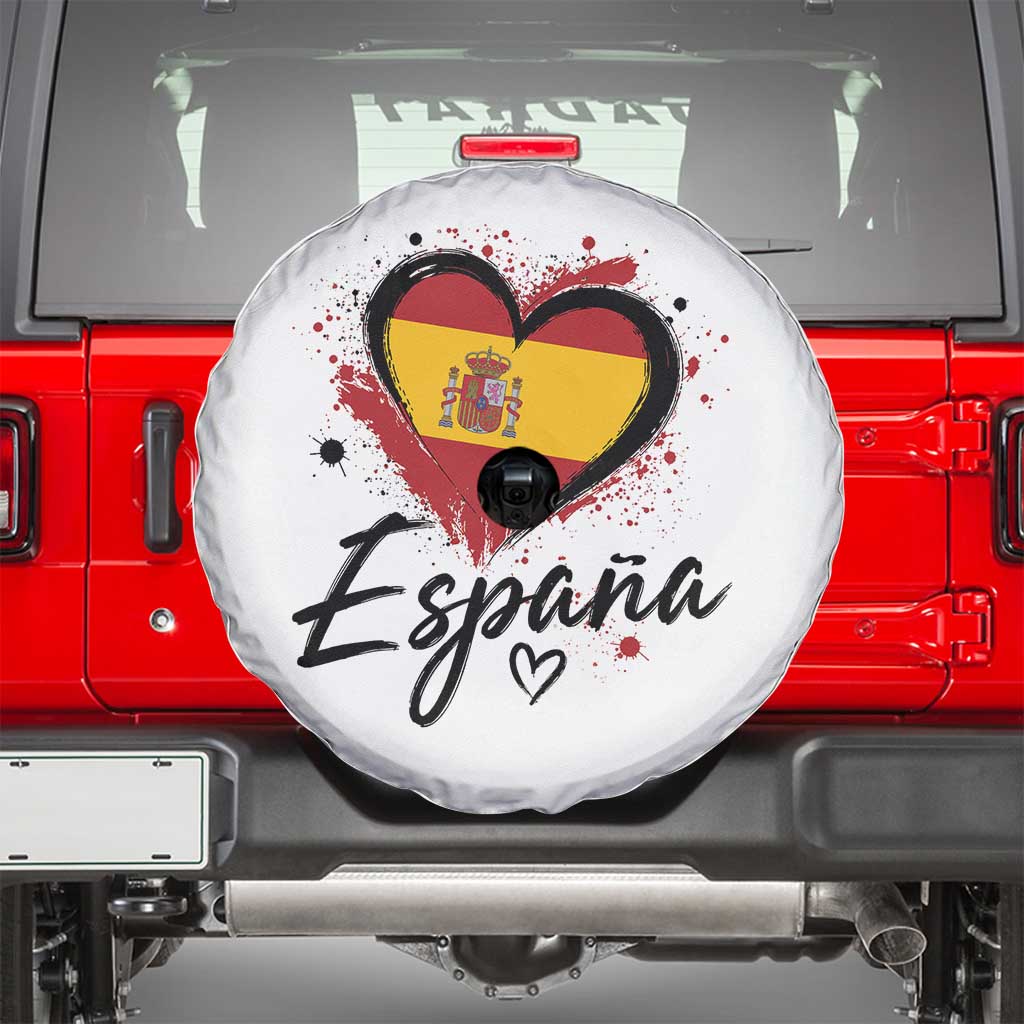 Espana Heart Spanish Flag Patriotic Spain Pride Spare Tire Cover