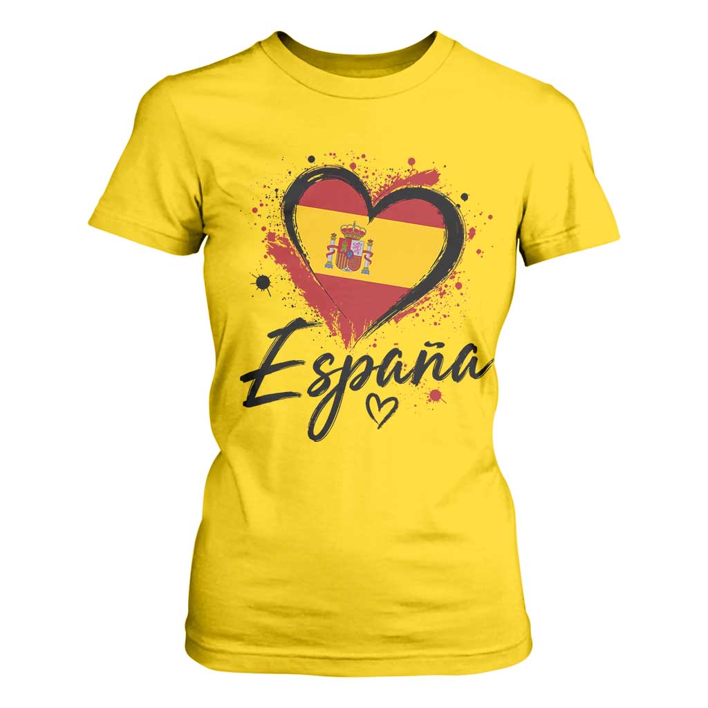 Espana Heart Spanish Flag Patriotic Spain Pride T Shirt For Women