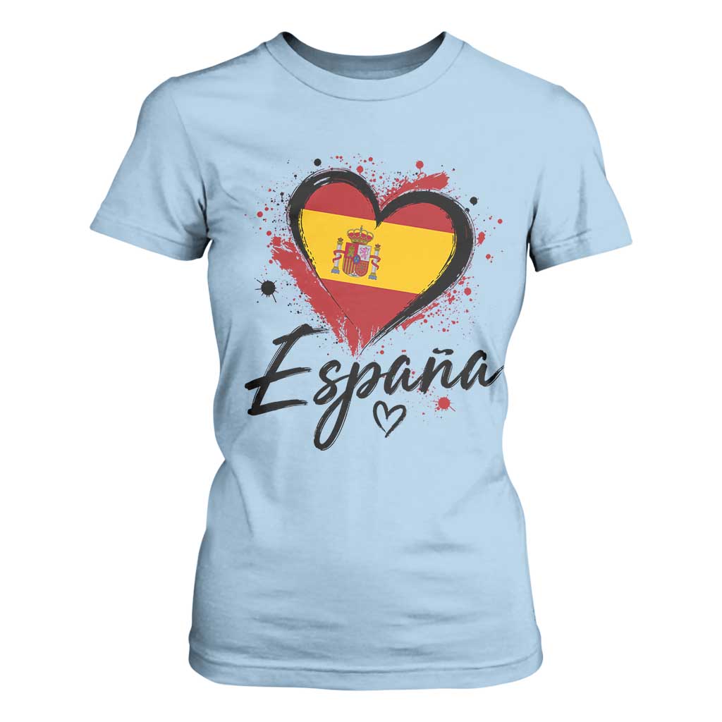 Espana Heart Spanish Flag Patriotic Spain Pride T Shirt For Women