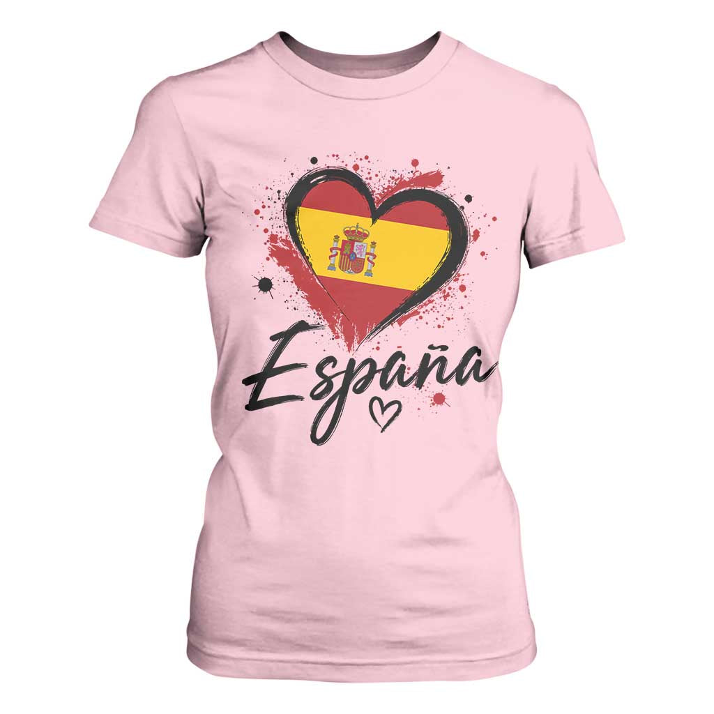 Espana Heart Spanish Flag Patriotic Spain Pride T Shirt For Women