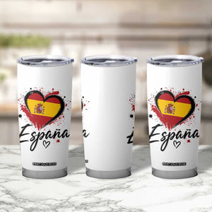 Espana Heart Spanish Flag Patriotic Spain Pride Tumbler Cup