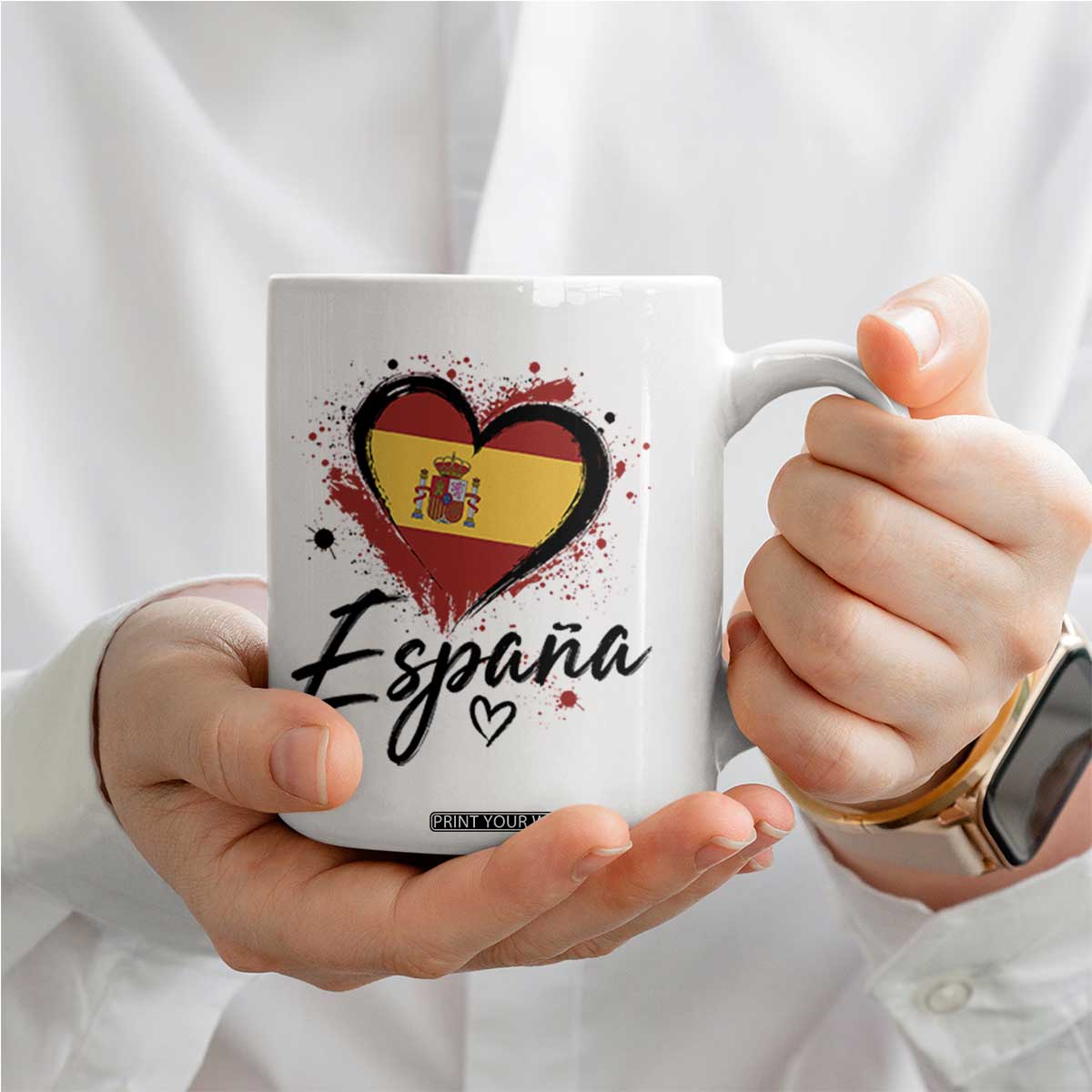 Espana Heart Spanish Flag Patriotic Spain Pride Coffee Mug