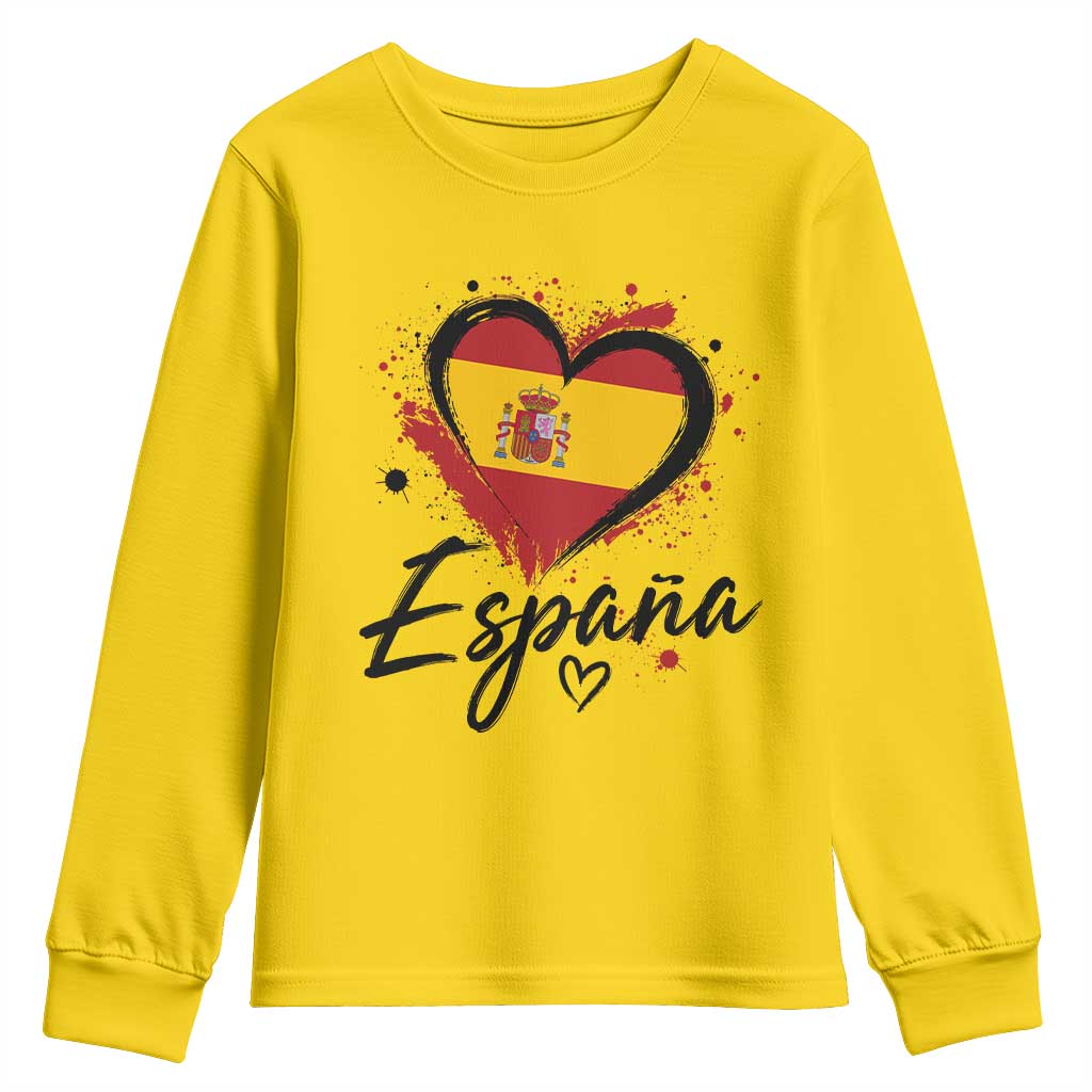 Espana Heart Spanish Flag Patriotic Spain Pride Youth Sweatshirt