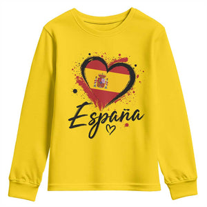 Espana Heart Spanish Flag Patriotic Spain Pride Youth Sweatshirt