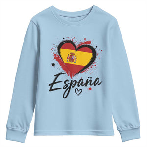 Espana Heart Spanish Flag Patriotic Spain Pride Youth Sweatshirt