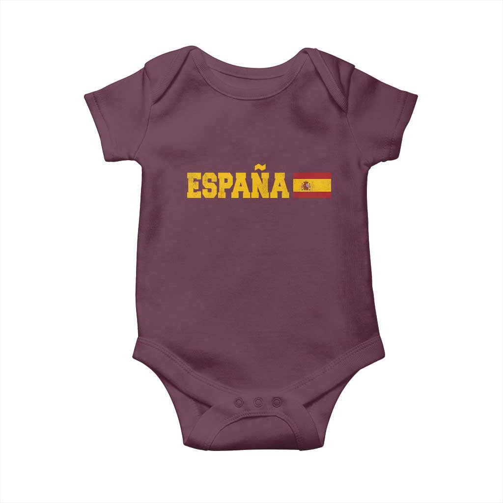 Espana Spain Vintage Sports Design Spanish Flag Baby Onesie