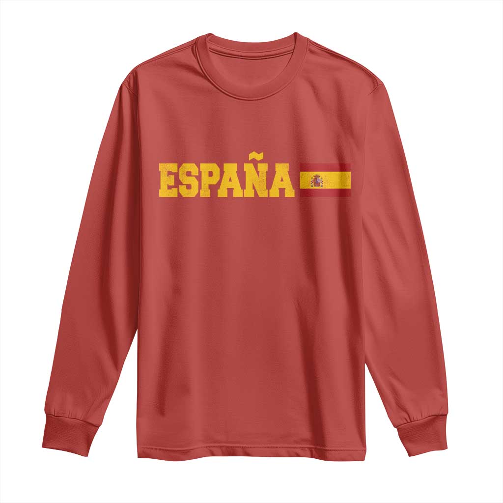 Espana Spain Vintage Sports Design Spanish Flag Long Sleeve Shirt