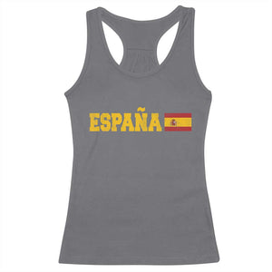 Espana Spain Vintage Sports Design Spanish Flag Racerback Tank Top