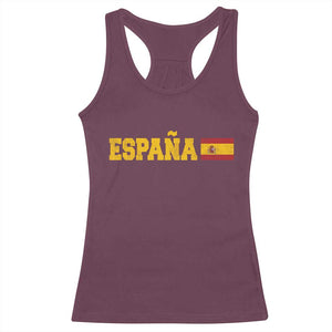 Espana Spain Vintage Sports Design Spanish Flag Racerback Tank Top